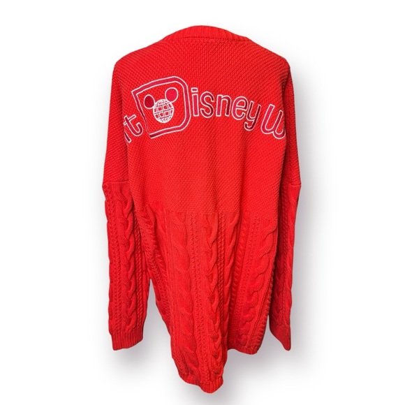 Disney World 2023 Unisex XL Red Crochet Knit Holiday Embroidered Spirit Jersey - Picture 3 of 14